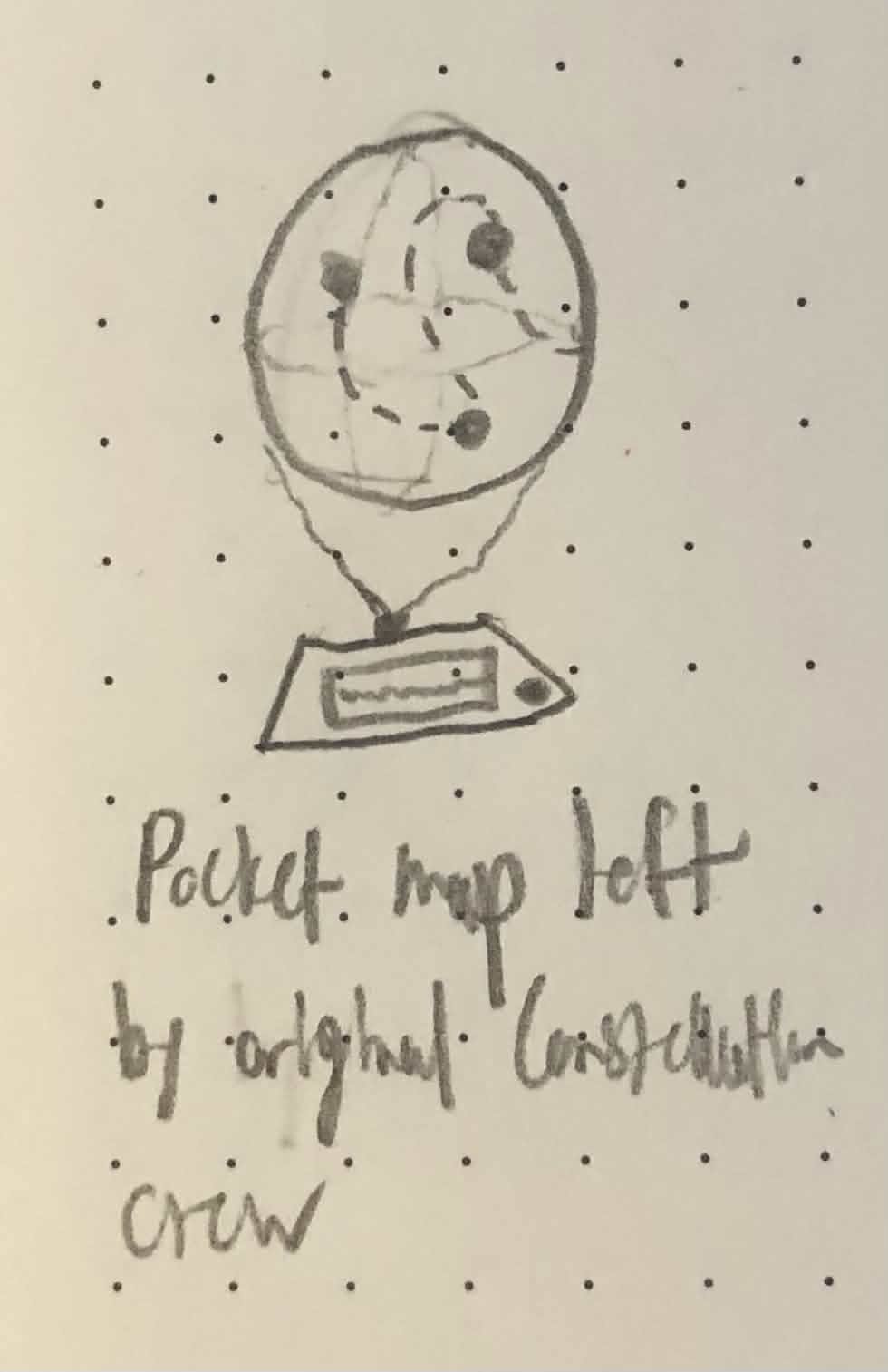A pocket map left behind by the Original Crew.
